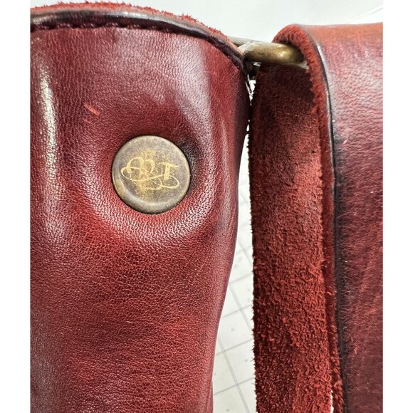 MALEDETTI TOSCANI Florence ITALY Tooled Red Leather Tote Bag Purse - Picture 14 of 15